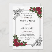 Chique en stijlvolle huwelijksuitnodiging -  kaart (Voorkant)