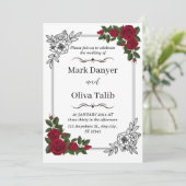 Chique en stijlvolle huwelijksuitnodiging -  kaart (Staand voorkant)