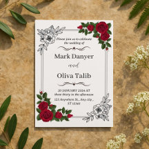 Chique en stijlvolle huwelijksuitnodiging -