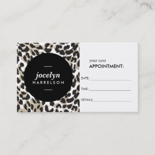 Chique en stijlvolle Leopard Print Afspraakkaart Afsprakenkaartje