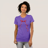 Chique en stijlvolle look met rood lint Bow T-shir T-shirt (Voorkant volledig)