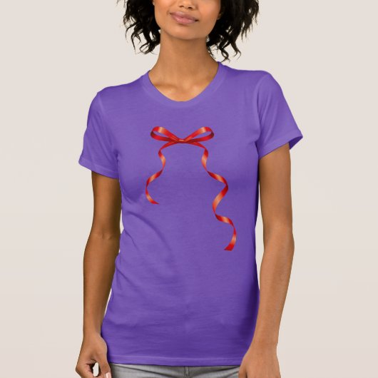 Chique en stijlvolle look met rood lint Bow T-shir T-shirt (Voorkant)