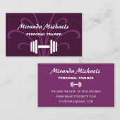 Chique en stijlvolle Paarse Personal Fitness Train Visitekaartje (Voorkant / Achterkant)