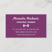 Chique en stijlvolle roze personal fitness trainer visitekaartje (Achterkant)