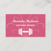 Chique en stijlvolle roze personal fitness trainer visitekaartje (Voorkant)