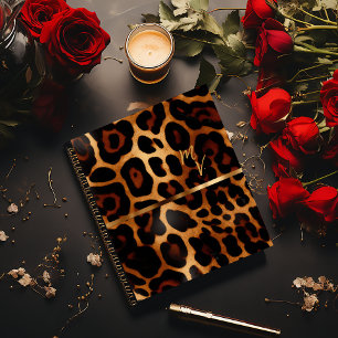 Chique en Trendy Monogrammed Luipaard Print Notitieboek