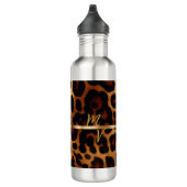 Chique en Trendy Monogrammed Luipaard Print Waterfles (Rechts)