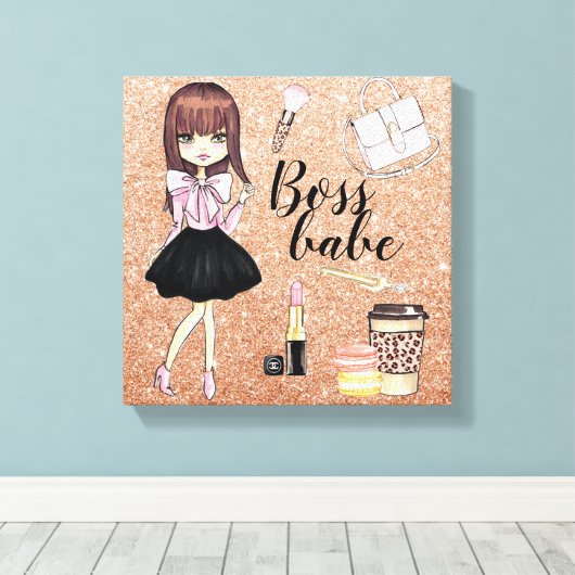 Chique en Wild meisje muur canvas kunst (Insitu (Houten vloer))