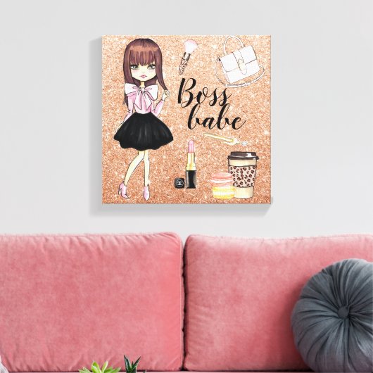 Chique en Wild meisje muur canvas kunst (Insitu (Woonkamer))