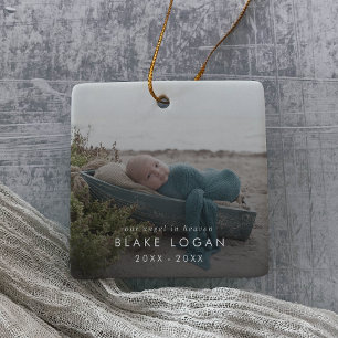 Chique engel in de hemel Baby Memorial foto overla Keramisch Ornament