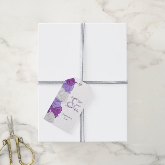 Chique erfgoedrozen bruiloft cadeaulabel (Met Touw)