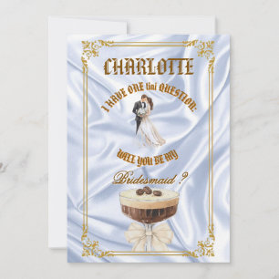 Chique Espresso Martini thema bruidsmeisje vraag Kaart