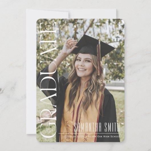 Chique esthetische typografie Modern Afstuderen Aankondiging (Voorkant)