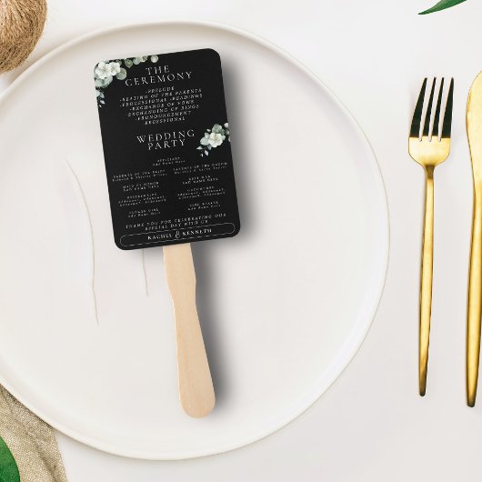 Chique Eucalyptus B & W Foto Huwelijksceremonie Pr Handwaaier