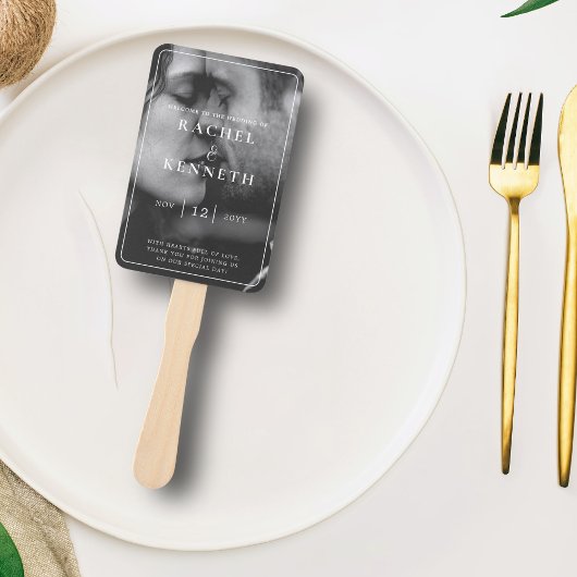 Chique Eucalyptus B & W Foto Huwelijksceremonie Pr Handwaaier