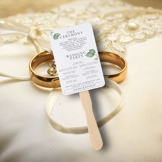 Chique Eucalyptus B & W Foto Huwelijksceremonie Pr Handwaaier