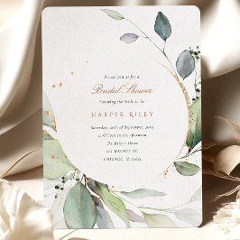 Chique Eucalyptus en Gold Glitter Vrijgezellenfees Kaart