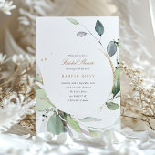 Chique Eucalyptus en Gold Glitter Vrijgezellenfees Kaart