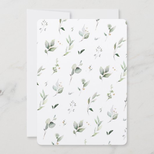 Chique Eucalyptus en gouden bruids douche uitnodig Kaart (Achterkant)