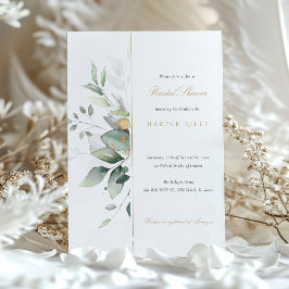Chique Eucalyptus en gouden bruids douche uitnodig Kaart