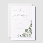 Chique Eucalyptus groen bruiloft Save the Date Vellum Uitnodigingen (Offset)