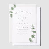 Chique Eucalyptus groen bruiloft Save the Date Vellum Uitnodigingen (Offset)