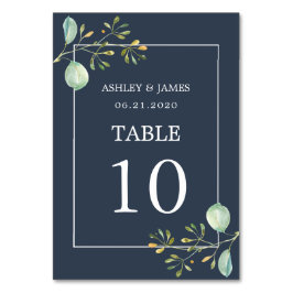 Chique Eucalyptus Groen Navyblauw Botanische Trouw Kaart