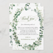 Chique Eucalyptus Groene Baby Shower Verjaardag Bedankkaart (Voorkant / Achterkant)