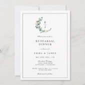 Chique Eucalyptus Monogram Slort Voor De Bruiloft  Kaart (Voorkant)