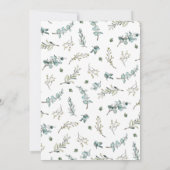 Chique Eucalyptus Monogram Slort Voor De Bruiloft  Kaart (Achterkant)