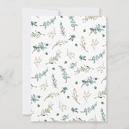 Chique Eucalyptus Monogram Slort Voor De Bruiloft  Kaart (Achterkant)