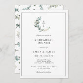 Chique Eucalyptus Monogram Slort Voor De Bruiloft  Kaart (Voorkant / Achterkant)