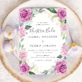 Chique Eucalyptus Paarse Rozen Nuestra Boda Bruilo Kaart