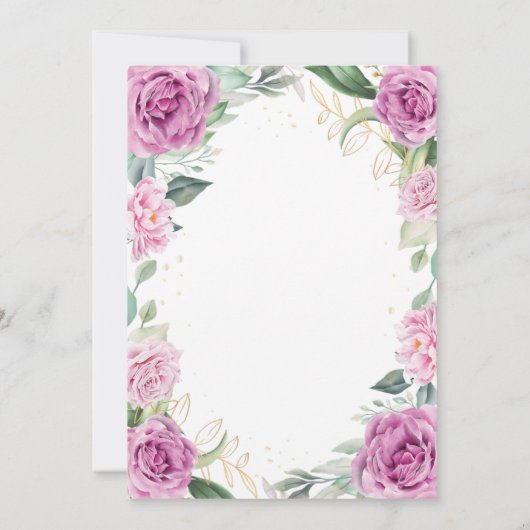 Chique Eucalyptus Paarse Rozen Nuestra Boda Bruilo Kaart (Achterkant)