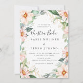 Chique Eucalyptus Perzik Rozen Nuestra Boda Bruilo Kaart (Voorkant)