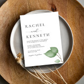 Chique Eucalyptus Zwart & Wit Alles in een bruilof Kaart