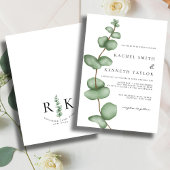 Chique Eucalyptus Zwart & Wit Minimalistische Brui Kaart