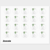 Chique Eucalyptus Zwart & Wit Minimalistische Brui Ronde Sticker (Vel)