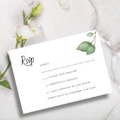 Chique Eucalyptus Zwart & Wit Minimalistische Brui RSVP Kaartje
