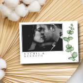 Chique Eucalyptus Zwart-wit Minimalistische foto RSVP Kaartje