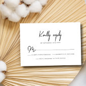 Chique Eucalyptus Zwart-wit Minimalistische foto RSVP Kaartje