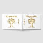 Chique familie reünie handen omhoog boom bladeren  gastenboek (Volledig)