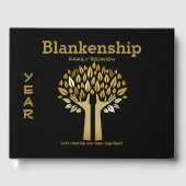 Chique familie reünie handen omhoog boom bladeren  gastenboek (Voorkant)