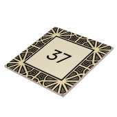 Chique Fancy Deco Ivoor & Grijs Huis Nummer Plaque Tegeltje (Zijkant)