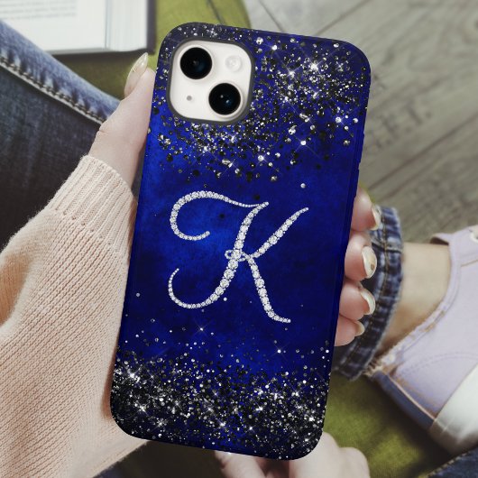 Chique faux Crystal strass letter K koninklijk bla Case-Mate iPhone Case