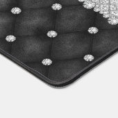 Chique Faux Crystal Zilver Zwart Diamant Monogram Bureaumat (Hoek)