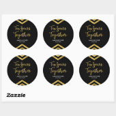 Chique Faux Gold Chevron 10e Jubileum Party Ronde Sticker (Vel)