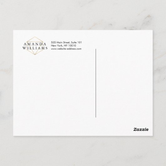 Chique Faux Gold Edelsteen Sieraden Designer Brief Briefkaart (Achterkant)