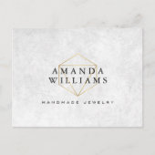 Chique Faux Gold Edelsteen Sieraden Designer Brief Briefkaart (Voorkant)