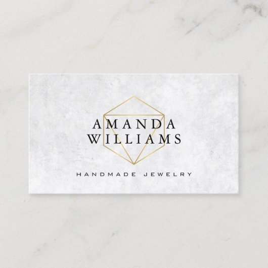 Chique Faux Gold Edelsteen Sieraden Designer Visitekaartje (Voorkant)